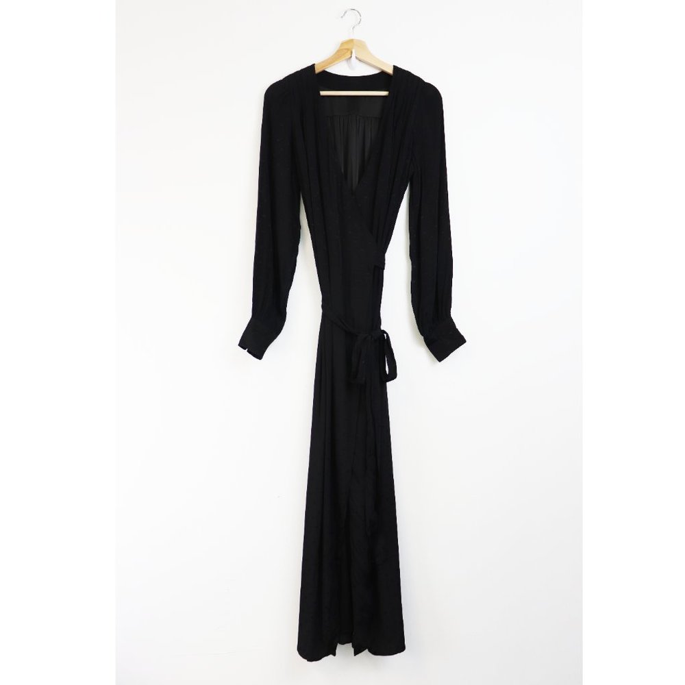 Revolve Embroidered Stitch Maxi Wrap Dress Small